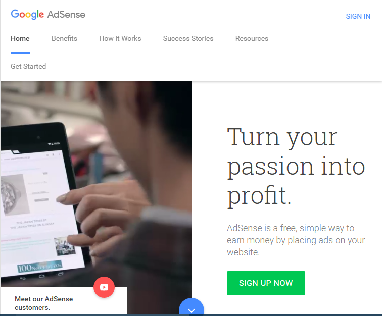 Create adsense account