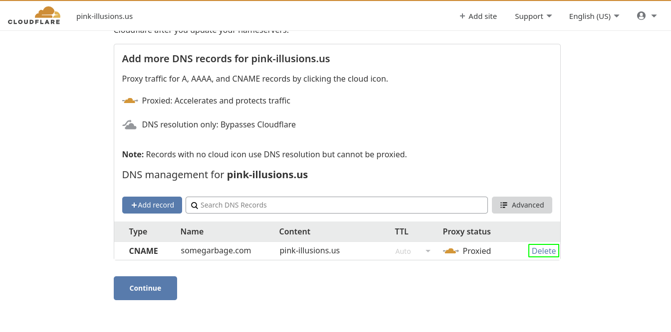 Add DNS Records to Cloudflare