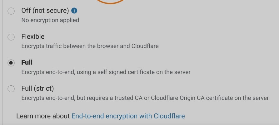SSL Cloudflare configuration